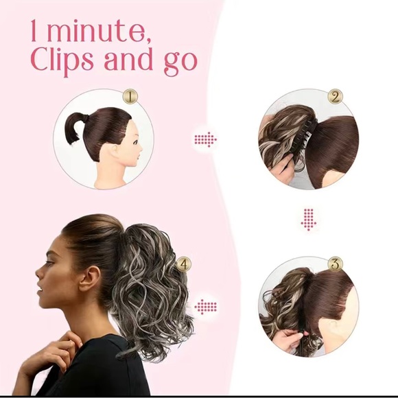 New Clip In Ponytail Brown and blonde. Sent wrong color never worn. - Picture 9 of 9